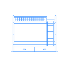 Furniture Bunk Beds Loft Beds Rafael Twin Over Full Bunk Bed Laser Cut Svg File, Free Vectors File